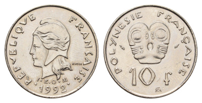Французская Полинезия 10 франков 1992 KM 8 никель UNC 177-244