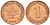 ФРГ 1 ПФЕННИГ 1970 F KM 105, J.380 сталь плакированная медью 4532-1268