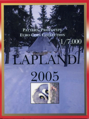 Лапландия набор из 8 монет 2005 европробники, в оригинальном картонном буклете, тираж 7000 экз. 00-00