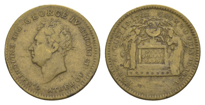 Великобритания медаль "Смерть Георга IV" 1830 диаметр 24,5 мм, вес 4,69 гр  латунь    4127-631