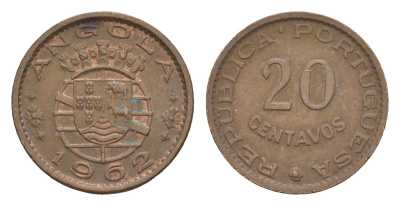 Ангола 20 сентаво 1962 KM 78 бронза 4655-833
