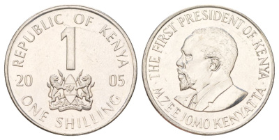 Кения 1 шиллинг 2005 KM 34 сталь плакированная никелем UNC 4612-1254