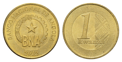 Ангола 1 кванза 2012 год-тип KM 108 сталь плакированная латунью UNC 113-435