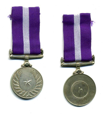 Пакистан медаль ND 10 лет выслуги, на колодке, с лентой 1-5-1-35