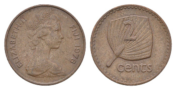 Фиджи 2 цента 1976 KM 28 бронза 4697-666
