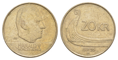 Норвегия 20 крон 1995 KM 453 никель латунь 4633-744