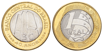 Бразилия 1 реал 2005 KM 668 биметалл UNC 4654-814