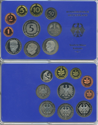 ФРГ набор из 9 монет 1984 G, официальный государственный набор, в пластике    PROOF  3540-7-1