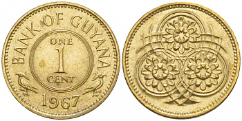 Гайана 1 цент 1967 Республика KM 31 никель латунь UNC 4547-957