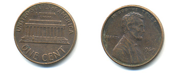 США 1 ЦЕНТ 1969 D, ЛИНКОЛЬН KM 201 медь цинк 86-169