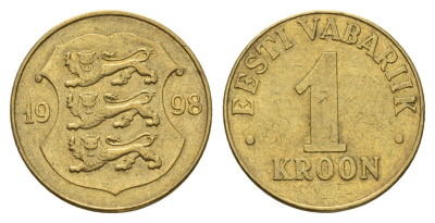 Эстония 1 крона 1998 KM 35 латунь 4688-646