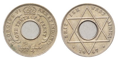 Британская Западная Африка 1/10 пенни 1947 KM 20 медно-никель UNC 4655-325