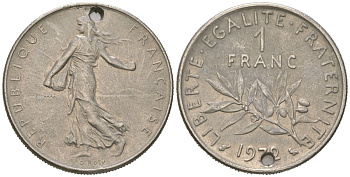 Франция 1 франк 1972 KM 925 никель 94-425