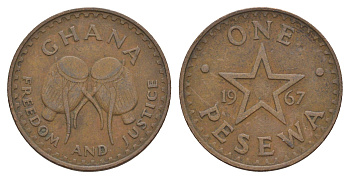 Гана 1 песева 1967 KM 13 бронза 4656-716