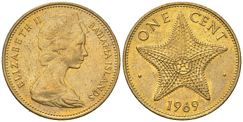 Багамские острова (Багамы) 1 цент 1969 KM 2 никель латунь UNC 4580-959