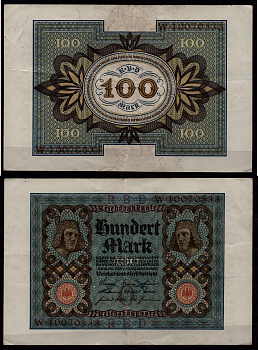 Германия 100 марок 1920 «Бамбергский всадник» (Bamberger Reiter) из оперы «Купол Бамберга» Pick 69 b бумага 7547-27-4-2
