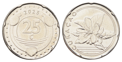 Кюрасао 25 центов 2025 король Виллем-Александр (2013- ) KM NEW никелированная сталь  UNC  M74-13