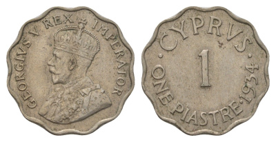 Кипр 1 пиастр 1934 KM 21 медно-никель 4628-745