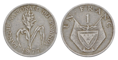 Руанда 1 франк 1977 KM 12 алюминий 4647-1211