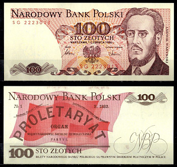 Польша 100 злотых 1986 Pick 143 e бумага UNC (пресс) 6294-52-2-2
