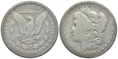 США 1 доллар 1889 Морган доллар KM 110 серебро 272-1425