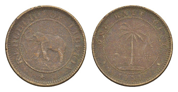 Либерия 1/2 цента 1937 KM 10 латунь 4614-862