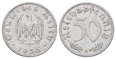 Германия 50 рейхспфеннигов 1935 A KM 87, J. 368 алюминий 4700-945