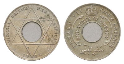 Британская Западная Африка 1/10 пенни 1908 Эдуард VII (1901-1910) KM 3 медно-никель aUNC 4658-1038