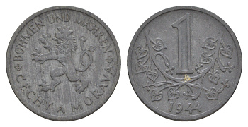 Богемия и Моравия 1 крона 1944 KM 4 цинк 4646-934