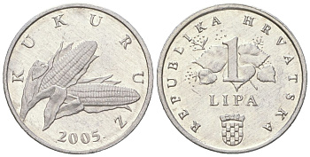 Хорватия 1 липа 2005 Кукуруза KM 3 алюминий UNC 4617-1119