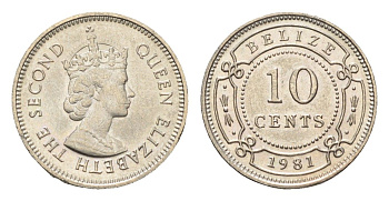 Белиз 10 центов 1981 KM 35 медно-никель UNC 4668-737