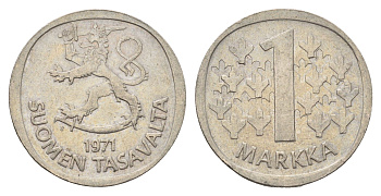 Финляндия 1 марка 1971 KM 49a медно-никель 4637-217