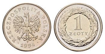 Польша 1 злотый 1994 Y 282 медно-никель UNC 3459-656