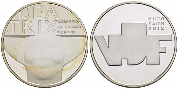НИДЕРЛАНДЫ 5 ЕВРО 2012 НИДЕРЛАНДЫ ИССКУСТВО И СКУЛЬПТУРА серебро PROOF 05-041-14