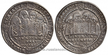 Саксен-Веймар 1 талер 1609 ахтбрюдерталер (талер восьми братьев) Dav. 7523 серебро 00-000-00