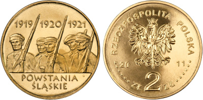 Польша 2 злотых 2011 MW, Силезские восстания KM 792 нордик UNC 4676-834