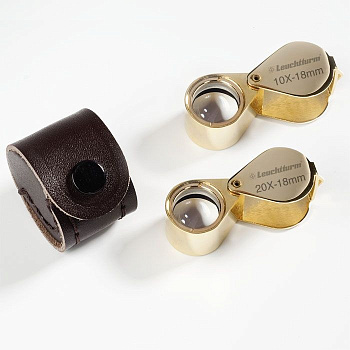 Лупа прецизионная 10-кратная, позолоченная. Leuchtturm. 338879