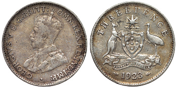 Австралия 3 пенса 1923 Георг V (1910-1936) KM 24 серебро 71-123