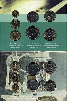 ПОРТУГАЛИЯ ГОСНАБОР ИЗ 7 МОНЕТ В БУКЛЕТЕ 2001 UNC 5-6-3