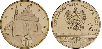Польша 2 злотых 2006 MW, серия польские города, Бохня (BOCHNIA) KM 543, Parchimowicz 987 латунь UNC 603-745