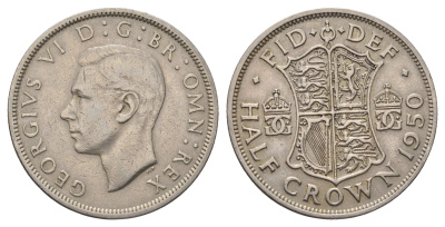 Великобритания 1/2 кроны 1950 Георг VI (1936-1952) KM 879, Spink 4106 медно-никель 4692-432