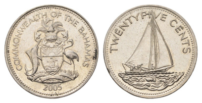 Багамские острова (Багамы) 25 центов 2005 KM 63.2 медно-никель 4698-727
