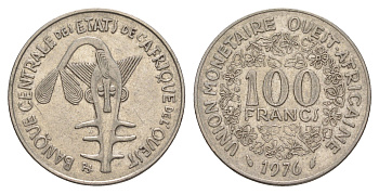 Западная Африка (BCEAO) 100 франков 1976 KM 4 никель 4656-921