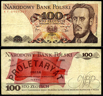Польша 100 злотых 1982 1 июня 1982, Людвиг-Фаддей Варынский Pick 143d бумага 6287-24-2-1