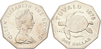 Тувалу 1 доллар 1976 KM 7 медно-никель 4165-1245