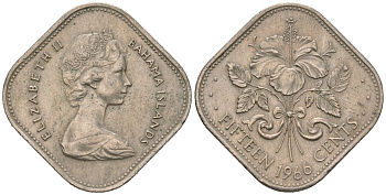 Багамские острова 15 центов 1966 KM 5 медно-никель 4388-416