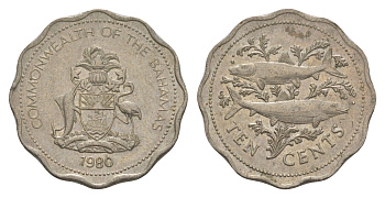 Багамские острова (Багамы) 10 центов 1980 KM 61 медно-никель 4650-635