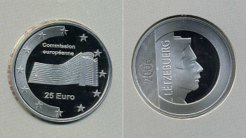 Люксембург 25 евро 2006 здание Европарламента Белреймонт в Брюсселе, тираж 5000 экз., в оригинальном буклете KM 100 серебро PROOF 6-5-2-21