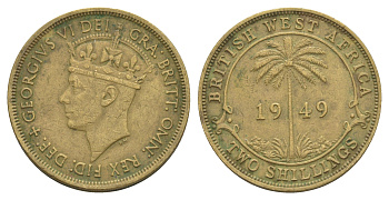Британская Западная Африка 2 шиллинга 1949 KM 29 никель латунь 4642-213