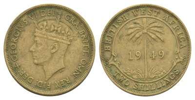 Британская Западная Африка 2 шиллинга 1949 KM 29 никель латунь 4642-213